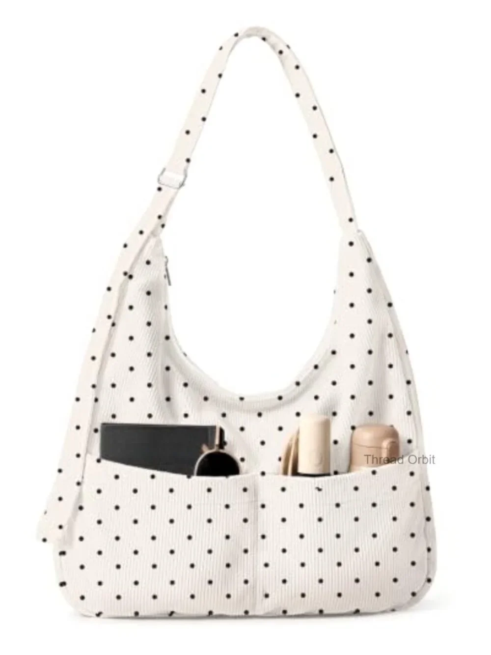 Large Corduroy Hobo Bag for Women, Slouchy Shoulder Crossbody Tote with Zipper